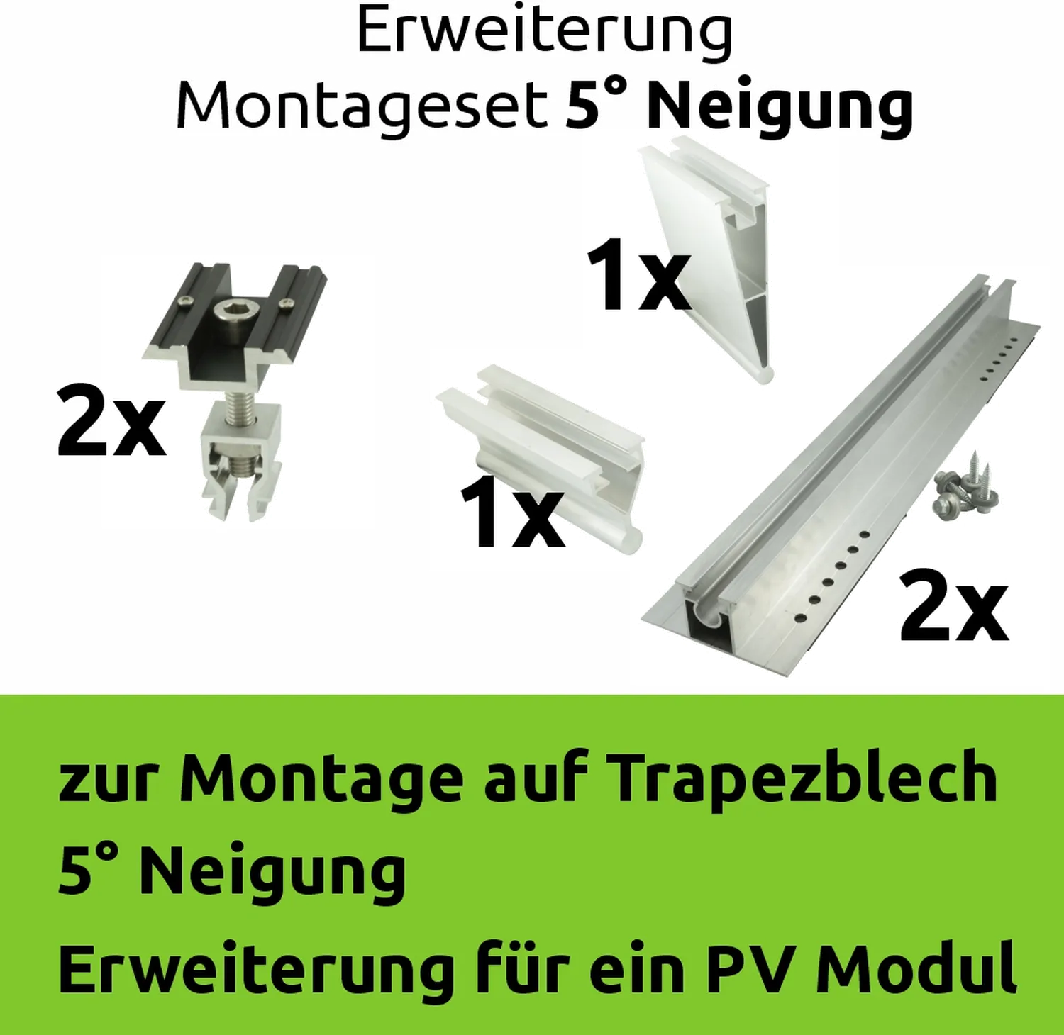 PV Montageset 5° Neigung Erweiterung