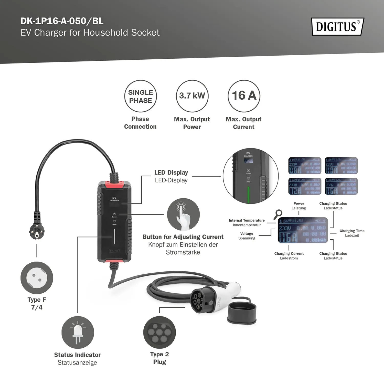 Digitus 3.7 kW Ladegerät 5m
