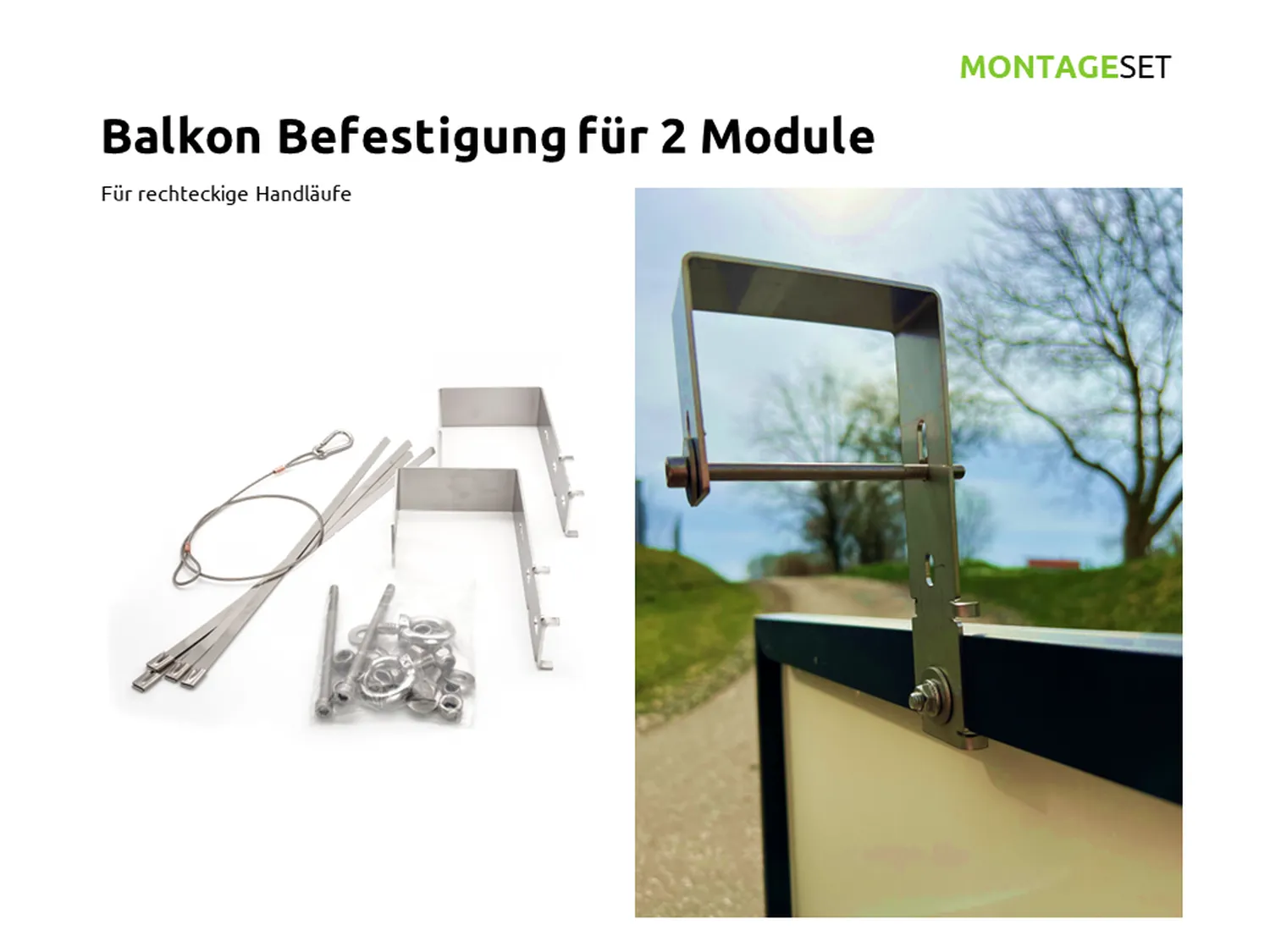 Balkon Befestigung für 2 Module