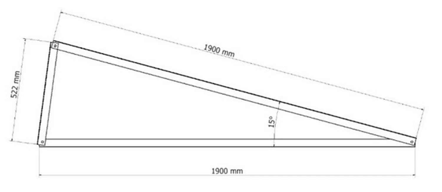 Winkel 15° PV Freifläche vertikal