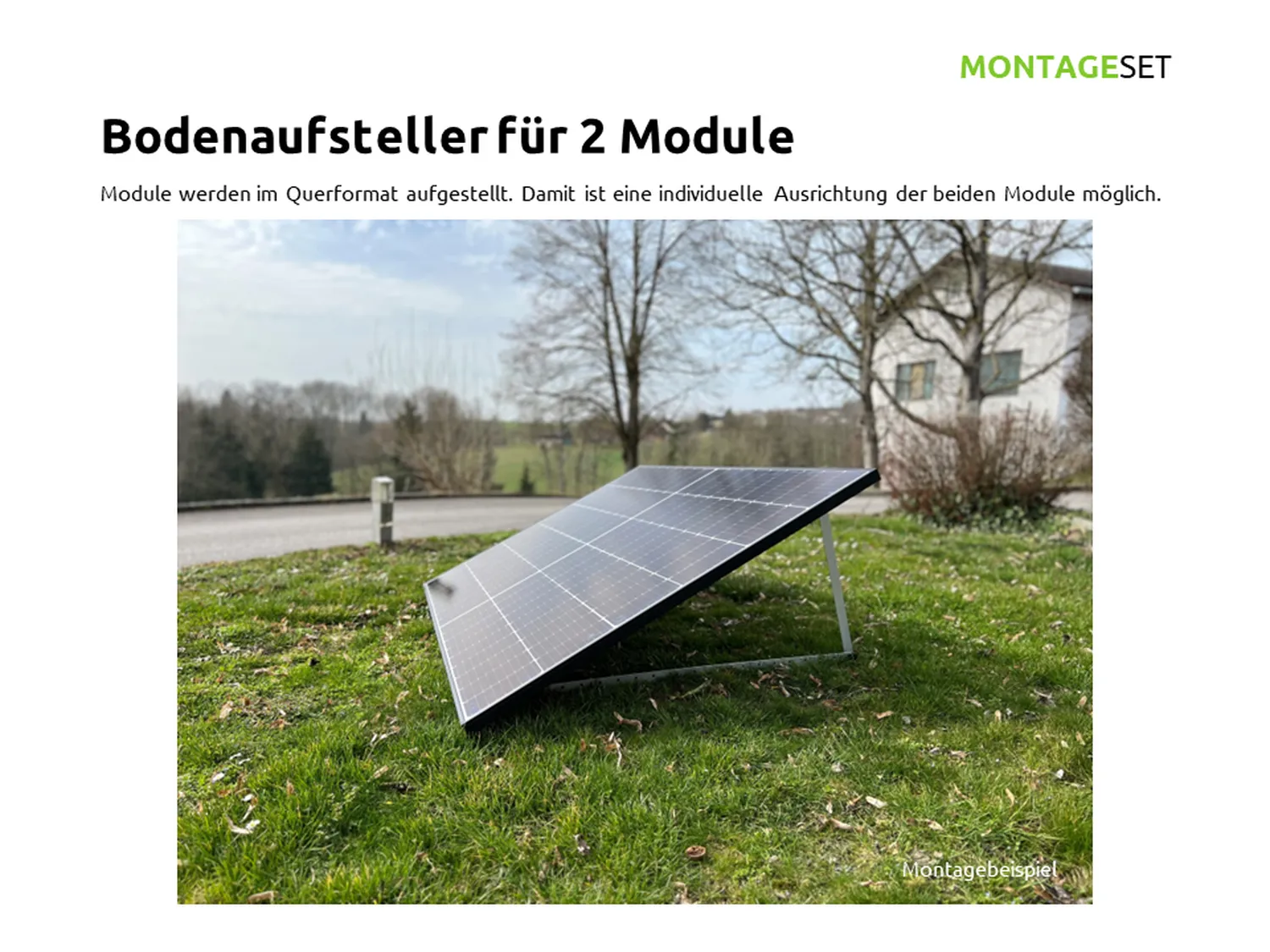 Bodenaufsteller für 2 Module horizontal