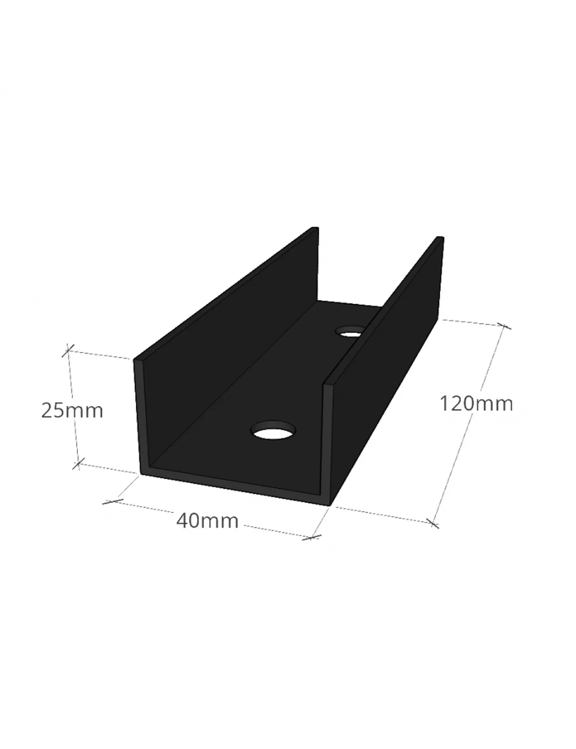 Verbinder Schienen  40mm schwarz